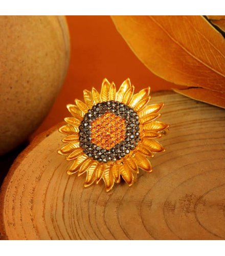 XSB158 - Yellow Sunflower Saree Brooch